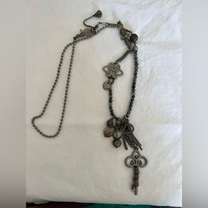 Lucky Brand Costume Brass Key & Heart Drop Necklace💕